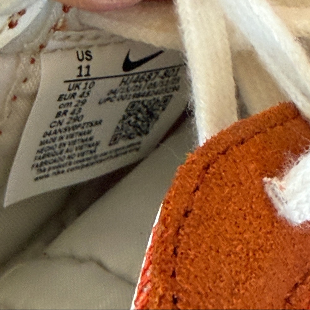 Nike Orange Low-Top Sneaker with White Swoosh - Picture 8 of 9